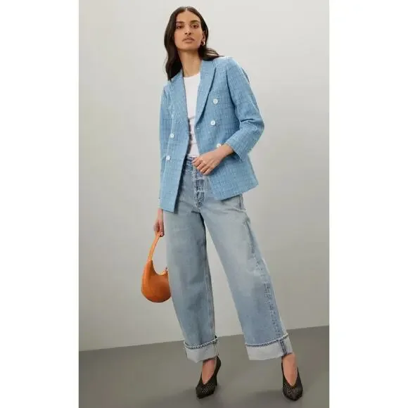 Sandro Nars Blue Tweed Blazer - Picture 3 of 11